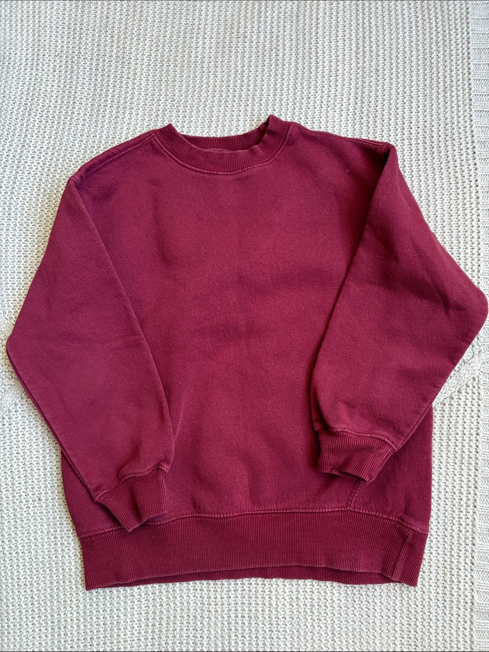 Kids Crewneck Sweatshirt in Burgundy